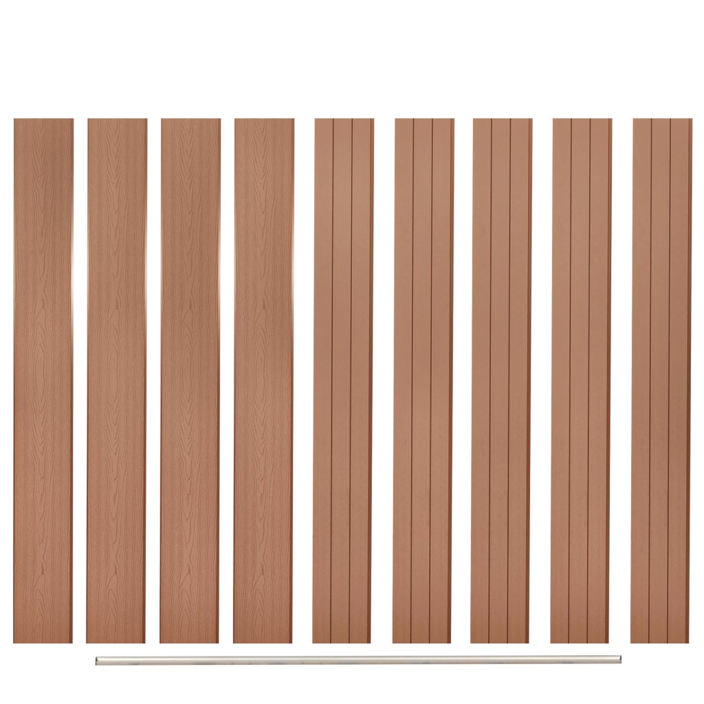 vidaXL Zamienne deski ogrodzeniowe, 9 szt., WPC, 170 cm, brązowe