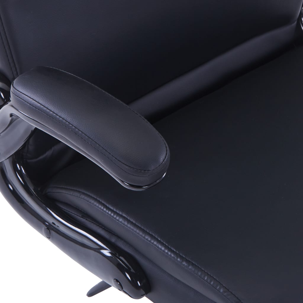 vidaXL Krzesło obrotowe z czarnej sztucznej skóry, regulowane
