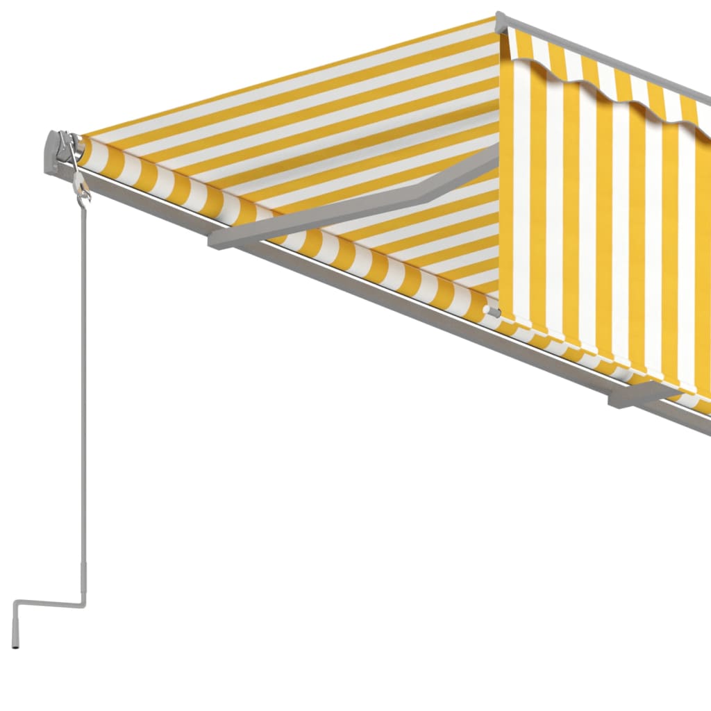 vidaXL Ręcznie zwijana markiza z zasłoną, 4x3 m, żółto-biała