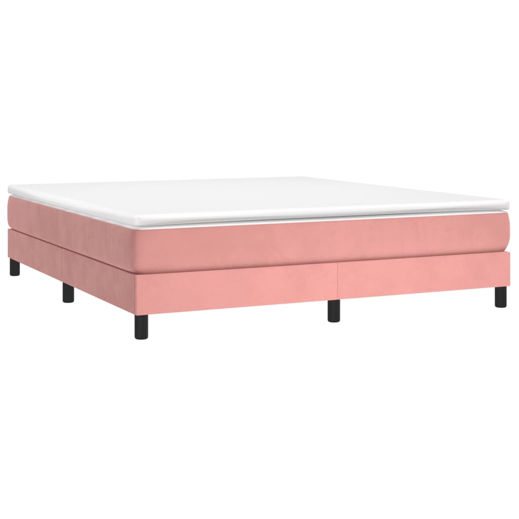 vidaXL Rama łóżka, różowa, 180x200 cm, tapicerowana aksamitem