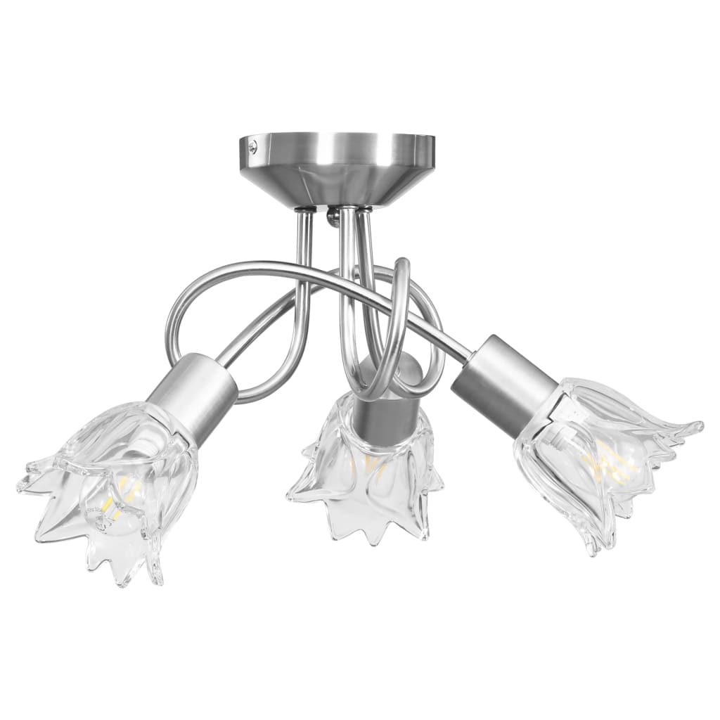 vidaXL Lampa sufitowa ze szklanymi kloszami na 3 żarówki E14, tulipany