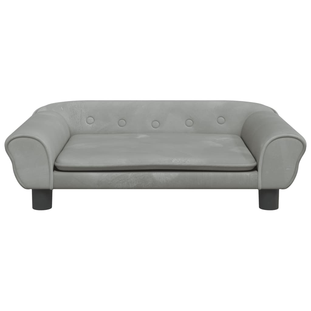 vidaXL Sofa dla dzieci, jasnoszara, 70x45x26 cm, aksamit