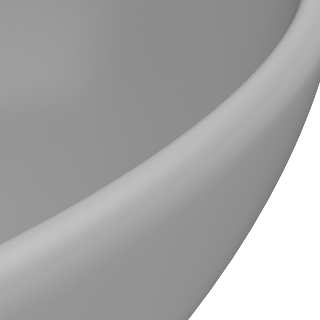 vidaXL Luksusowa, owalna umywalka, jasnoszara matowa, 40x33 cm