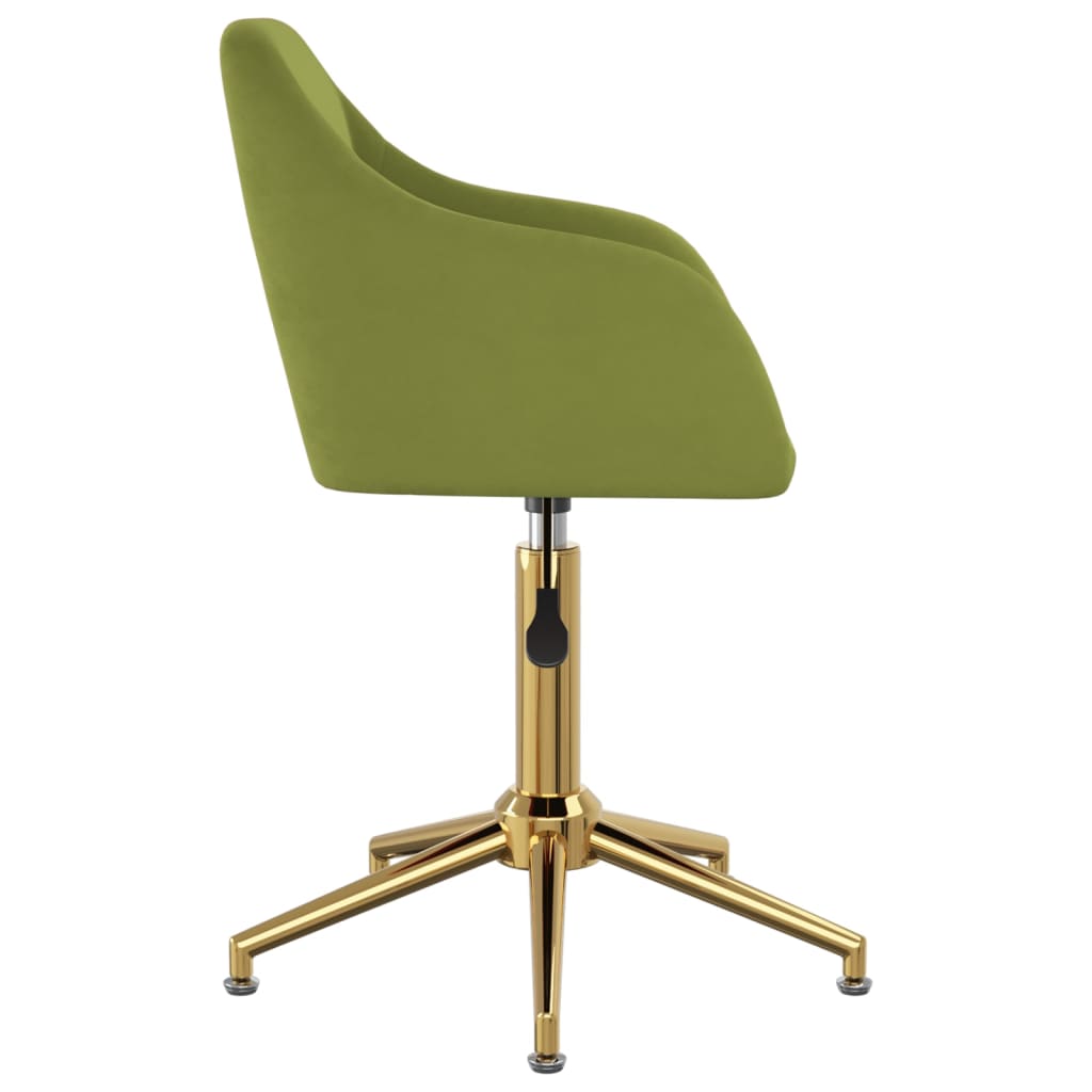 vidaXL Obrotowe krzesła stołowe, 2 szt., jasnozielone, obite aksamitem