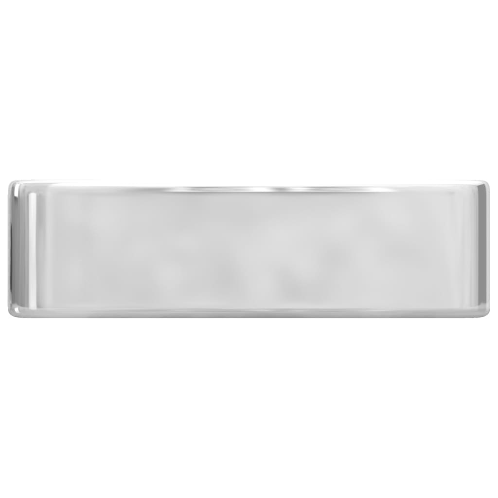 vidaXL Umywalka z otworem na baterię, 48x37x13,5 cm, ceramika, srebrna