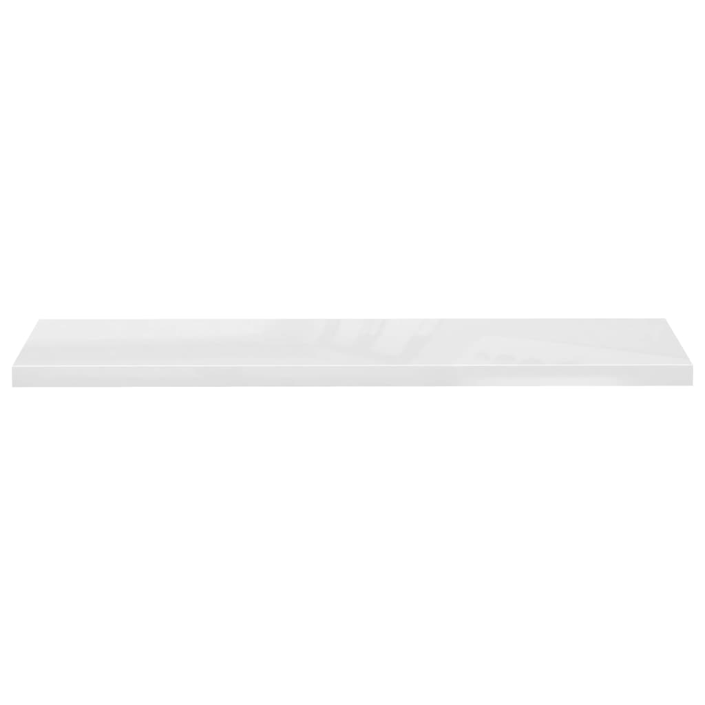 vidaXL Półki ścienne 4 szt., wysoki połysk, biel, 120x23,5x3,8 cm, MDF
