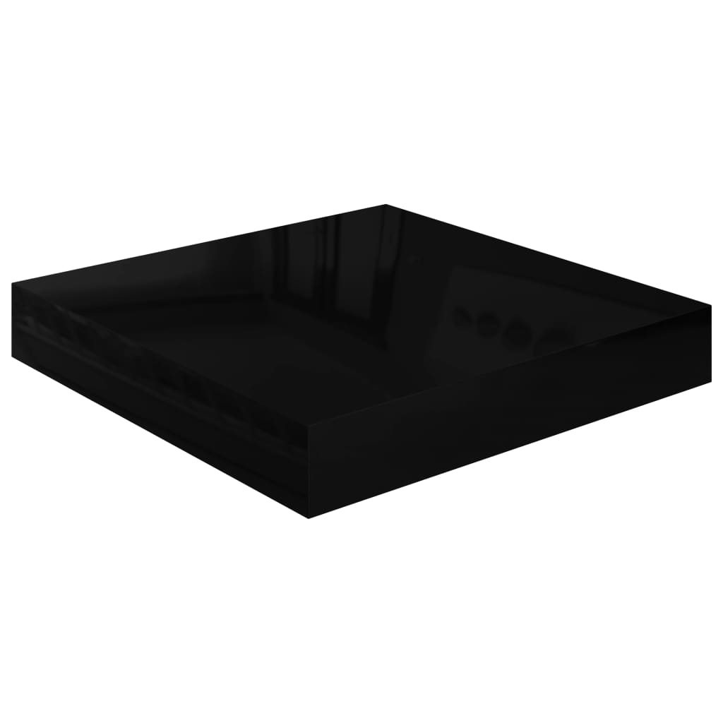 vidaXL Półka ścienna, czarna, wysoki połysk, 23x23,5x3,8 cm, MDF