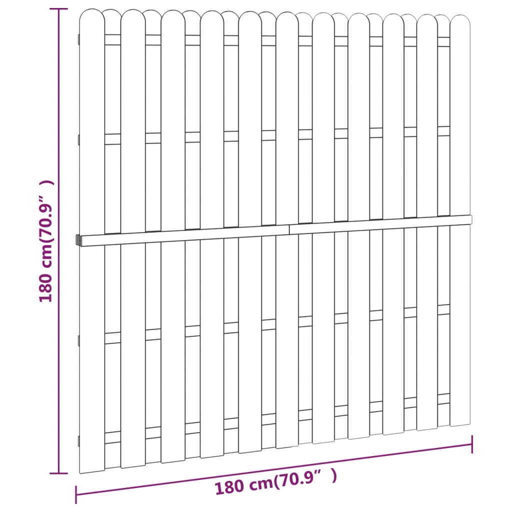 vidaXL Panel ogrodzeniowy, impregnowana sosna, 180x180 cm
