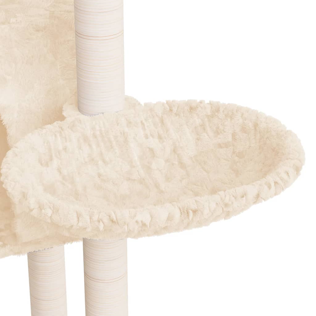 vidaXL Drapak dla kota, z sizalowymi słupkami, kremowy, 108,5 cm