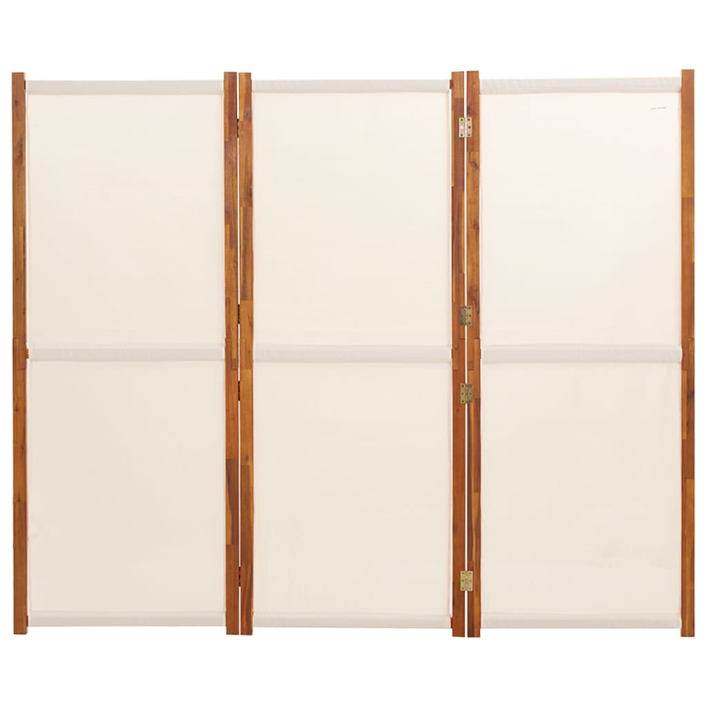 vidaXL Parawan 3-panelowy, kremowy, 210 x 180 cm