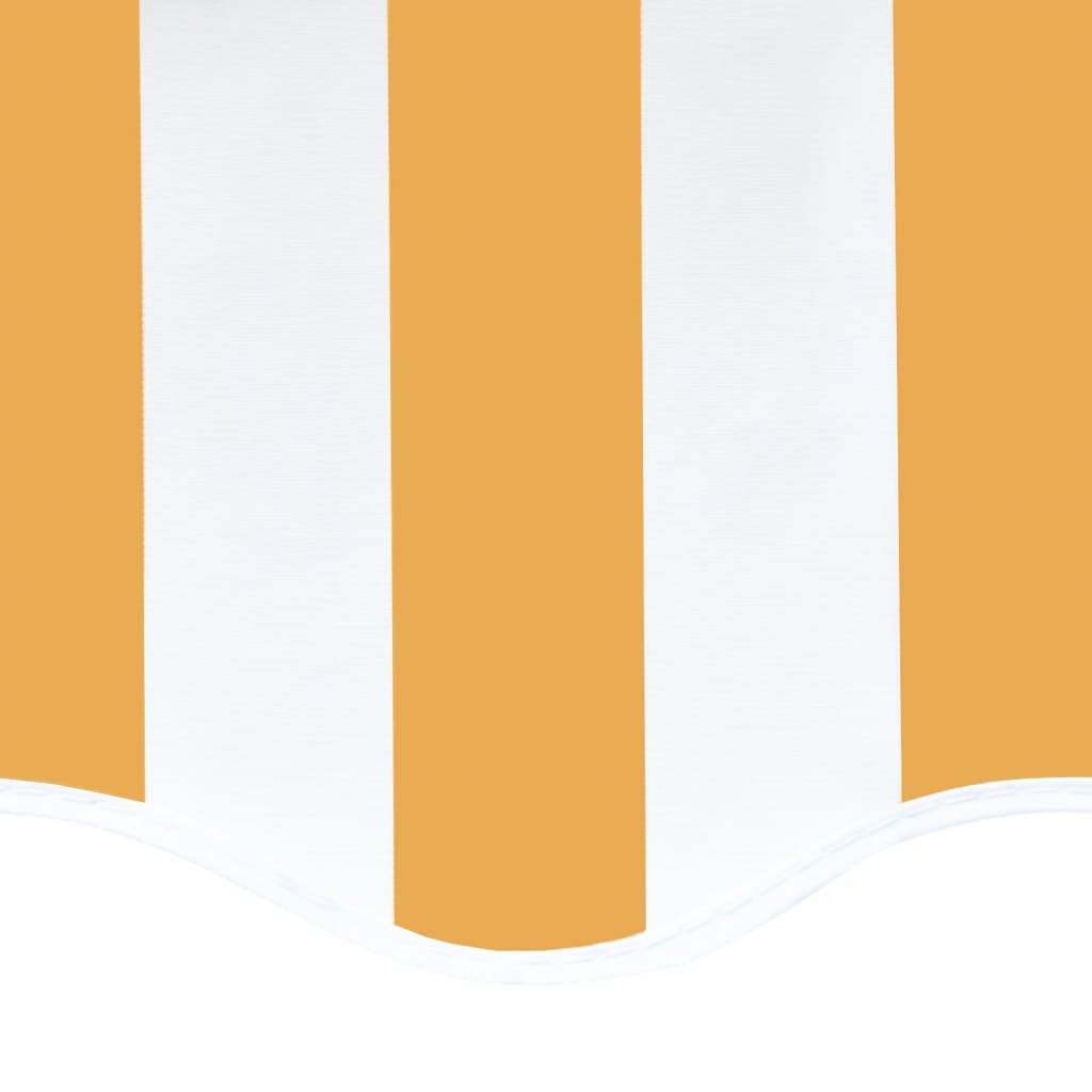vidaXL Zapasowa tkanina na markizę, żółto-biała, 4,5x3,5 m