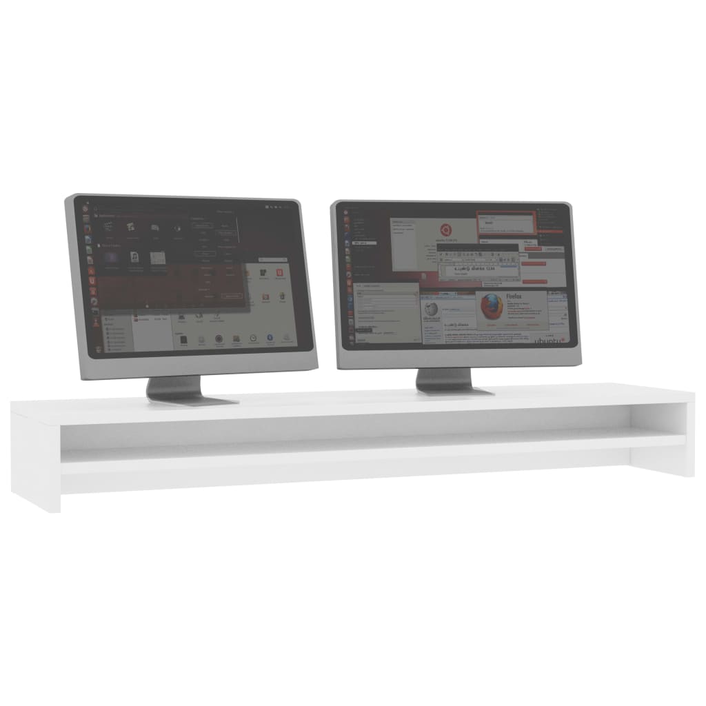 vidaXL Podstawka na monitor, biała, 100x24x13 cm, materiał drewnopochodny