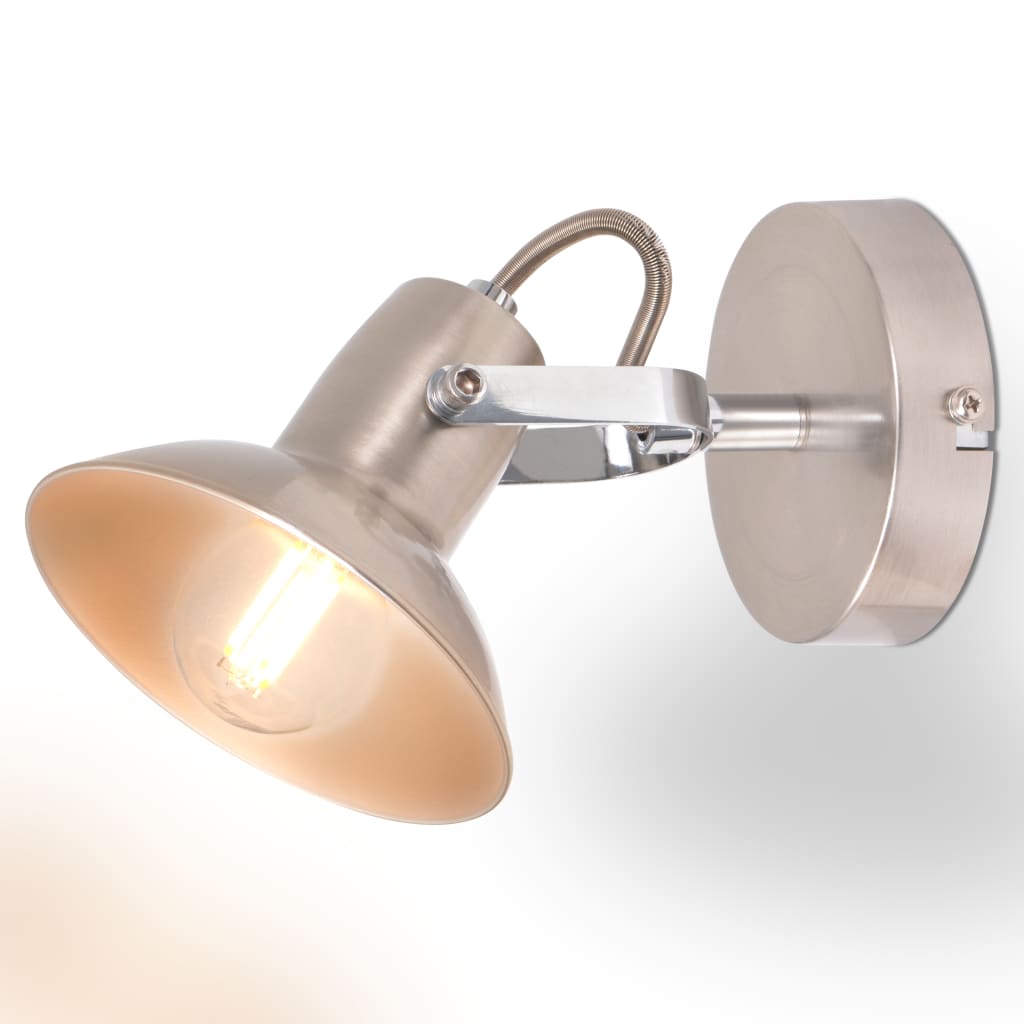 vidaXL Lampy ścienne na 2 żarówki E14, 2 szt., srebrne
