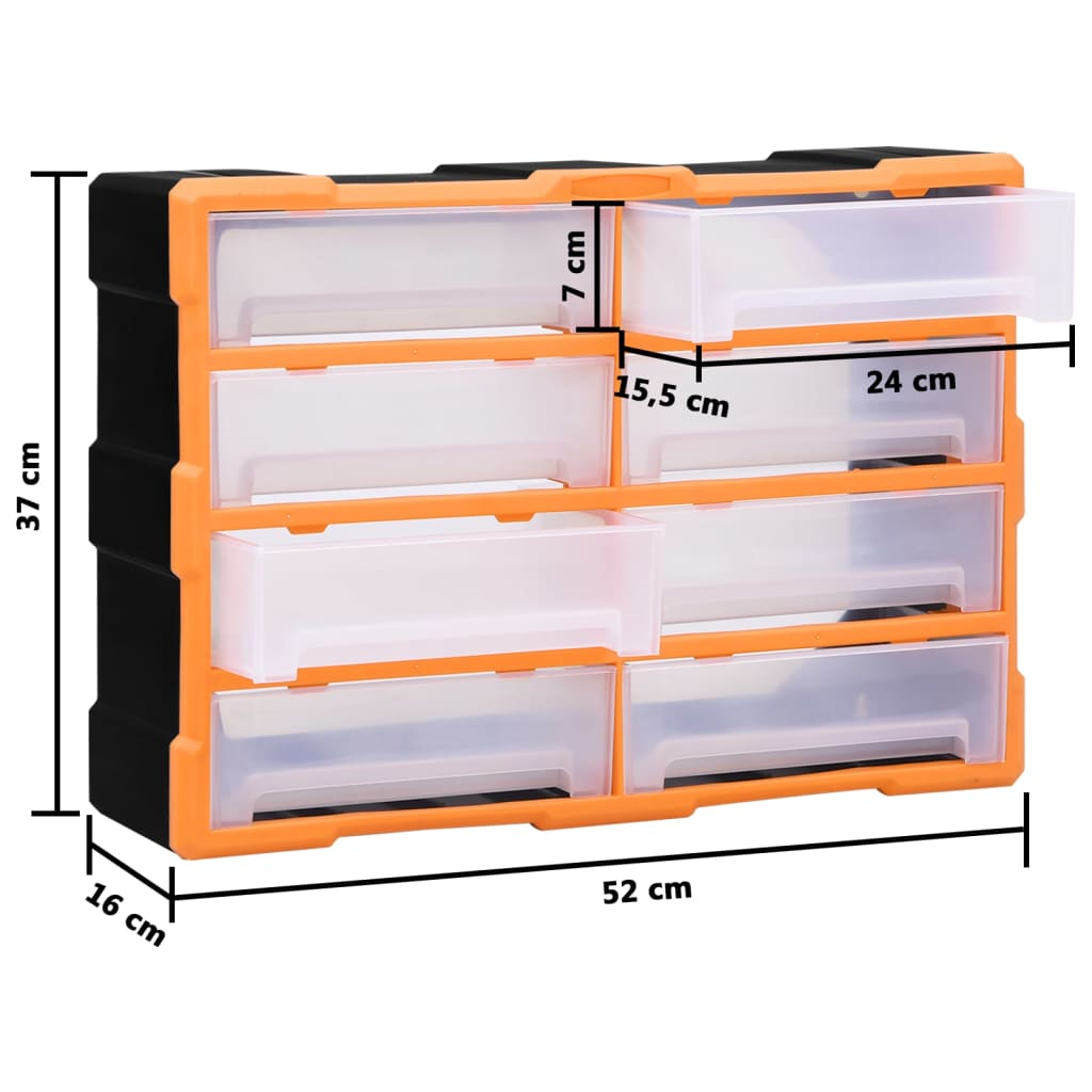 vidaXL Organizer z 8 dużymi szufladkami, 52x16x37 cm
