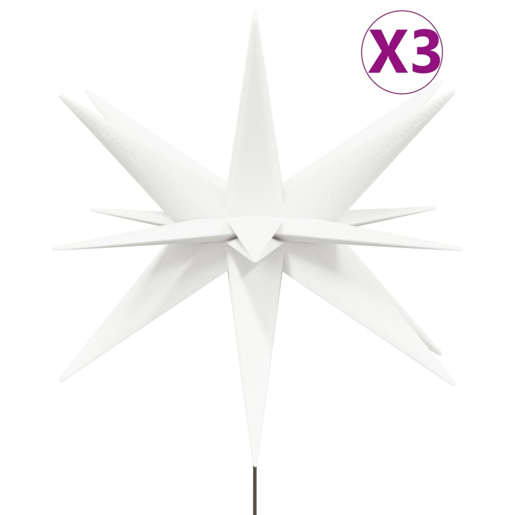 vidaXL Ozdoby świetlne LED z prętami, składane, 3 szt., białe, 35 cm
