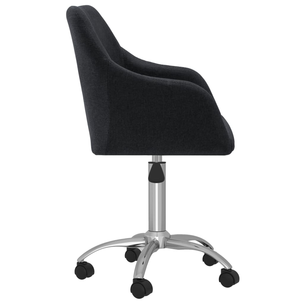 vidaXL Obrotowe krzesła stołowe, 6 szt., czarne, obite tkaniną