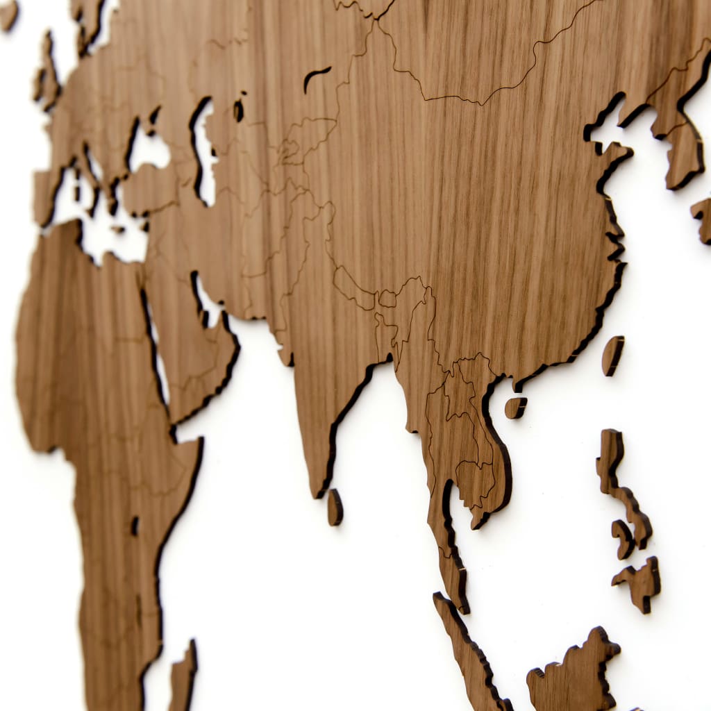 MiMi Innovations Drewniana mapa świata Exclusive, orzech, 130x78 cm