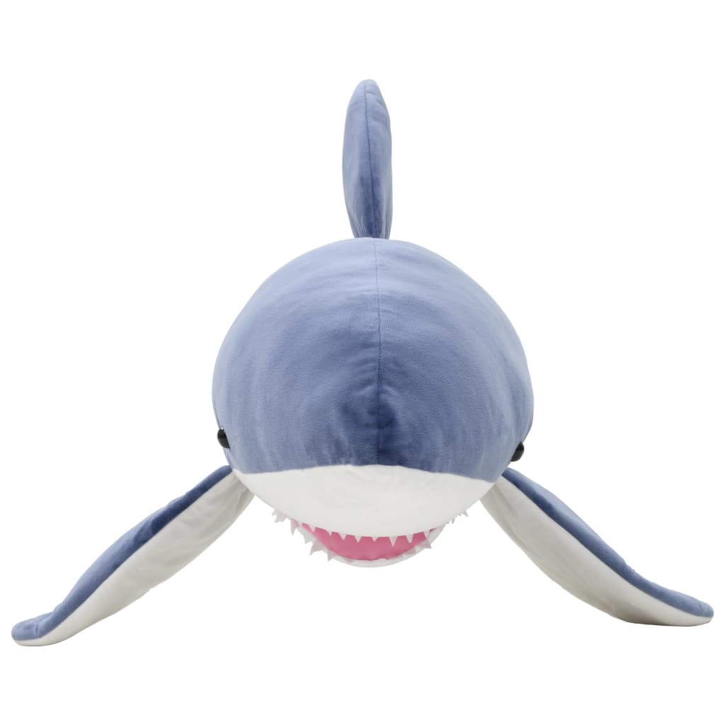 vidaXL Pluszowy rekin biały przytulanka, niebiesko-biały