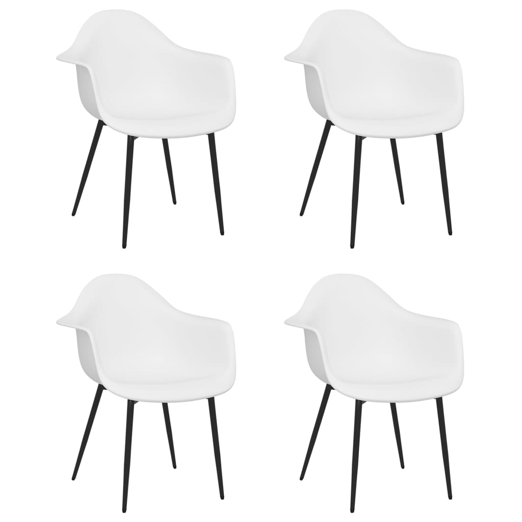 vidaXL Krzesła stołowe, 4 sztuki, białe, PP