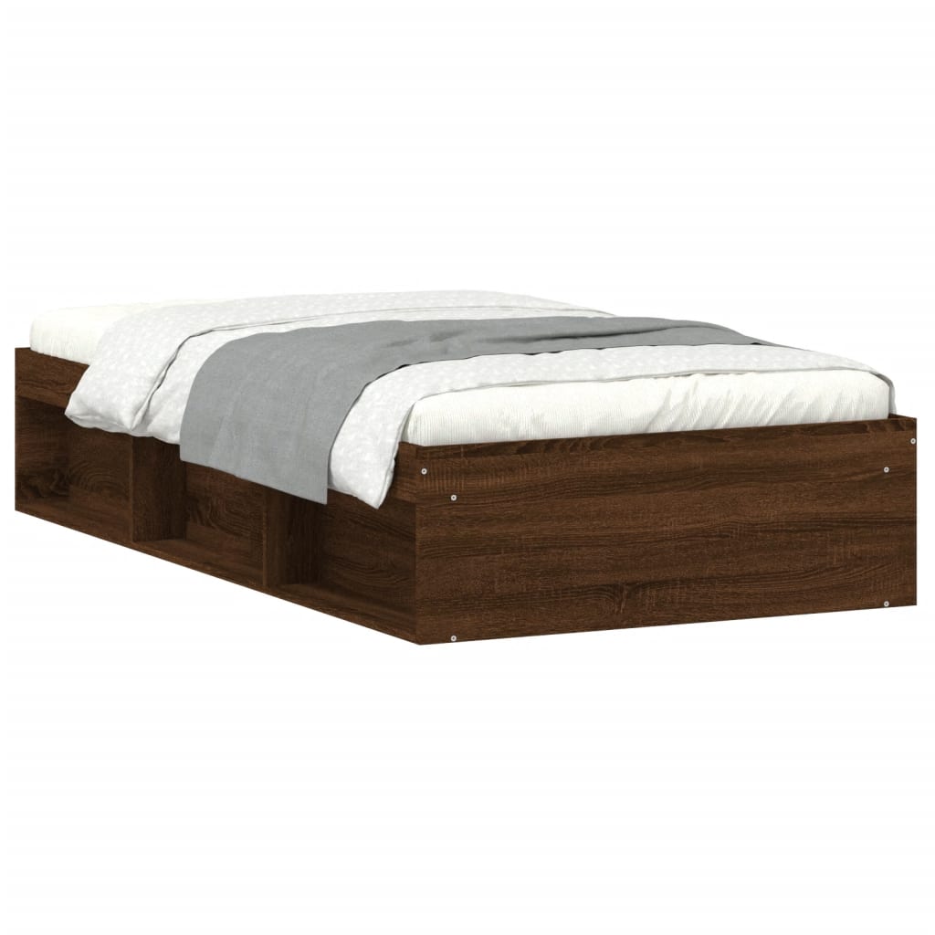 vidaXL Rama łóżka, brązowy dąb, 100x200 cm