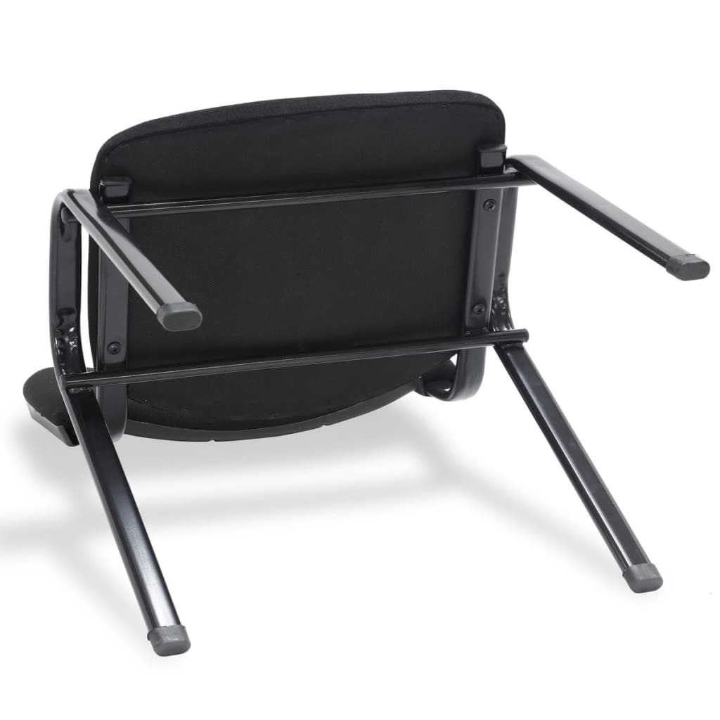 vidaXL Krzesła biurowe tapicerowane tkaniną 4 szt. sztaplowane, czarne