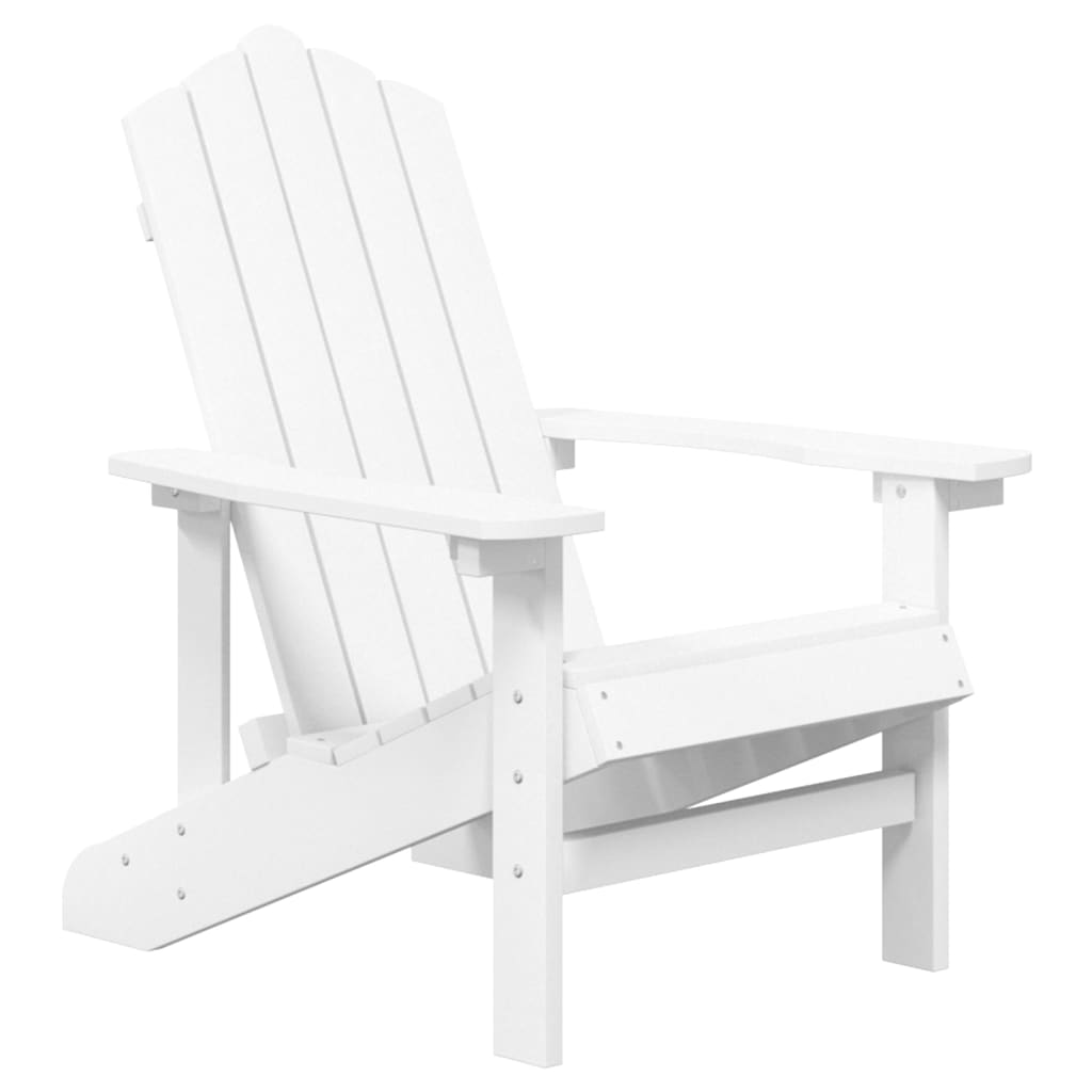 vidaXL Krzesła ogrodowe Adirondack ze stolikiem, HDPE, białe