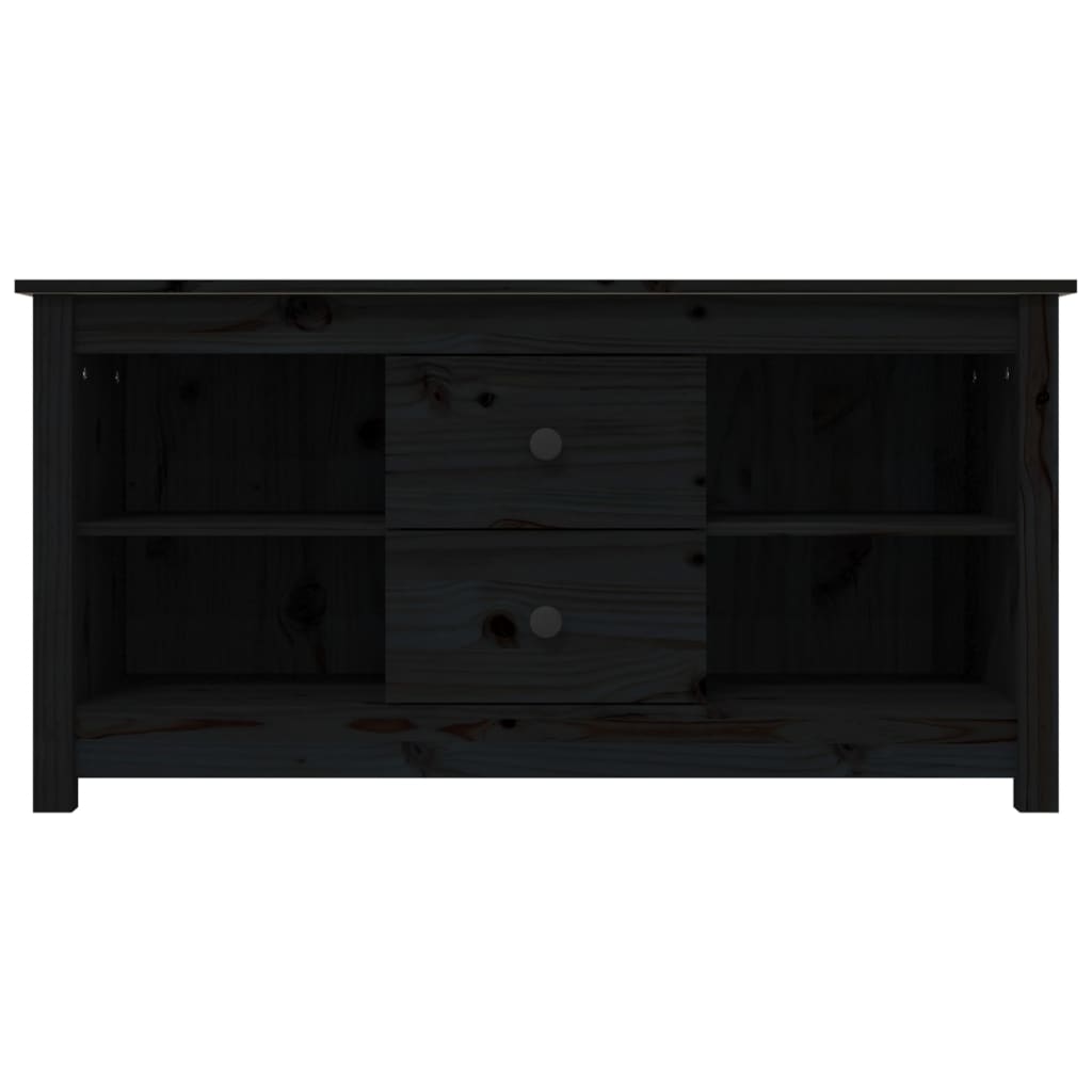 vidaXL Szafka telewizyjna, czarna, 103x36,5x52 cm, lite drewno sosnowe