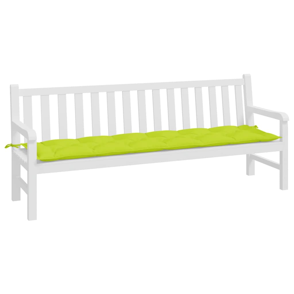 vidaXL Poduszka na ławkę ogrodową, jasnozielona, 200x50x7 cm, tkanina