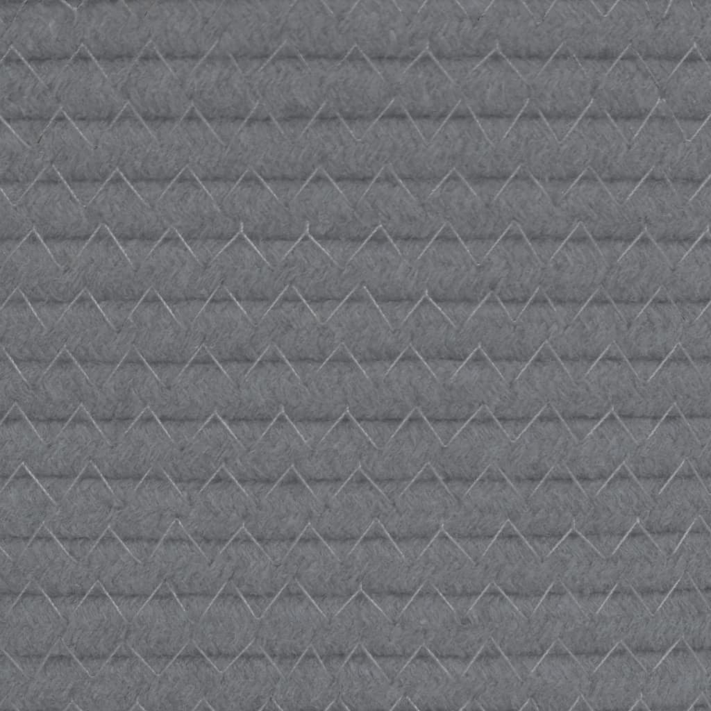 vidaXL Kosze do przechowywania, 2 szt, szaro-białe, Ø24x18 cm, bawełna