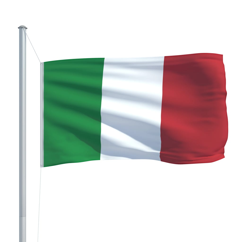 vidaXL Flaga Włoch z aluminiowym masztem, 6,2 m