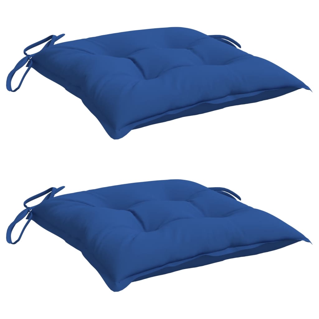 vidaXL Poduszki na krzesła, 2 szt., niebieskie, 50x50x7 cm, tkanina