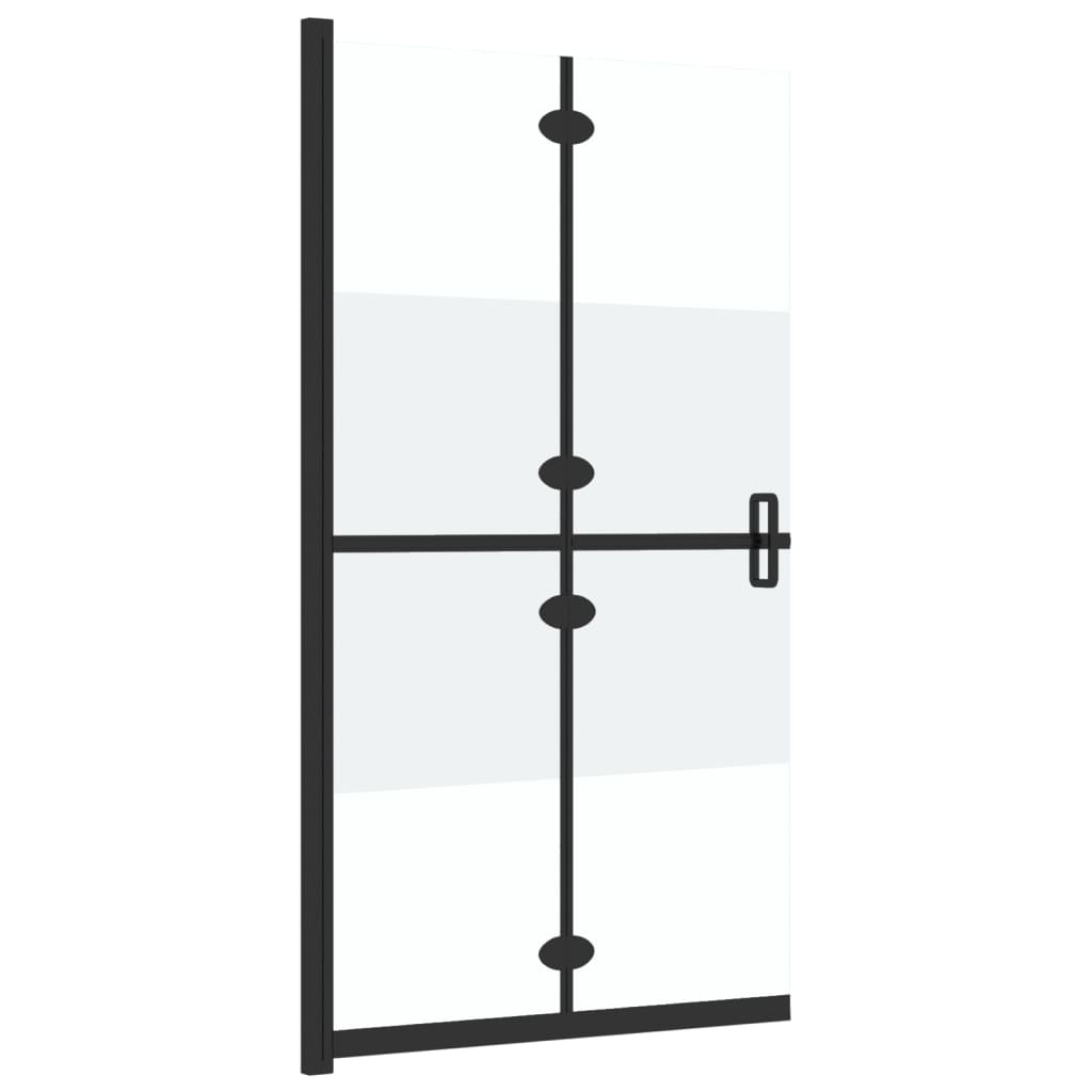 vidaXL Składana ścianka prysznicowa, pół mrożone szkło ESG, 110x190 cm