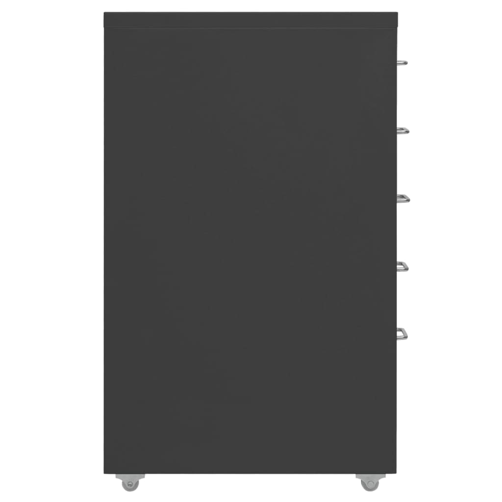 vidaXL Mobilna szafka kartotekowa, antracytowa, 28x41x69 cm, metalowa