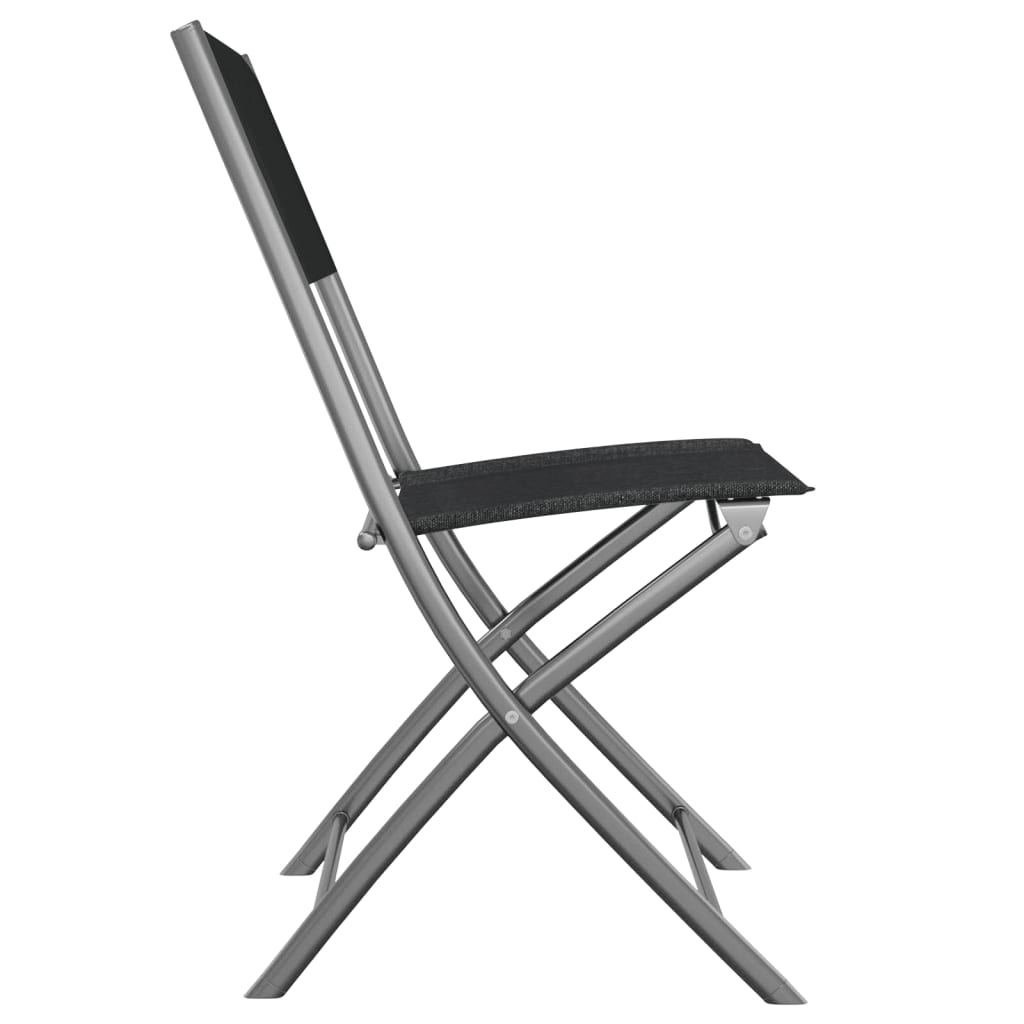 vidaXL Składane krzesła ogrodowe, 2 szt., czarne, stal i textilene