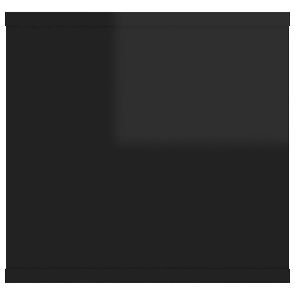 vidaXL Półka ścienna, wysoki połysk, czarna, 102x30x29 cm, płyta