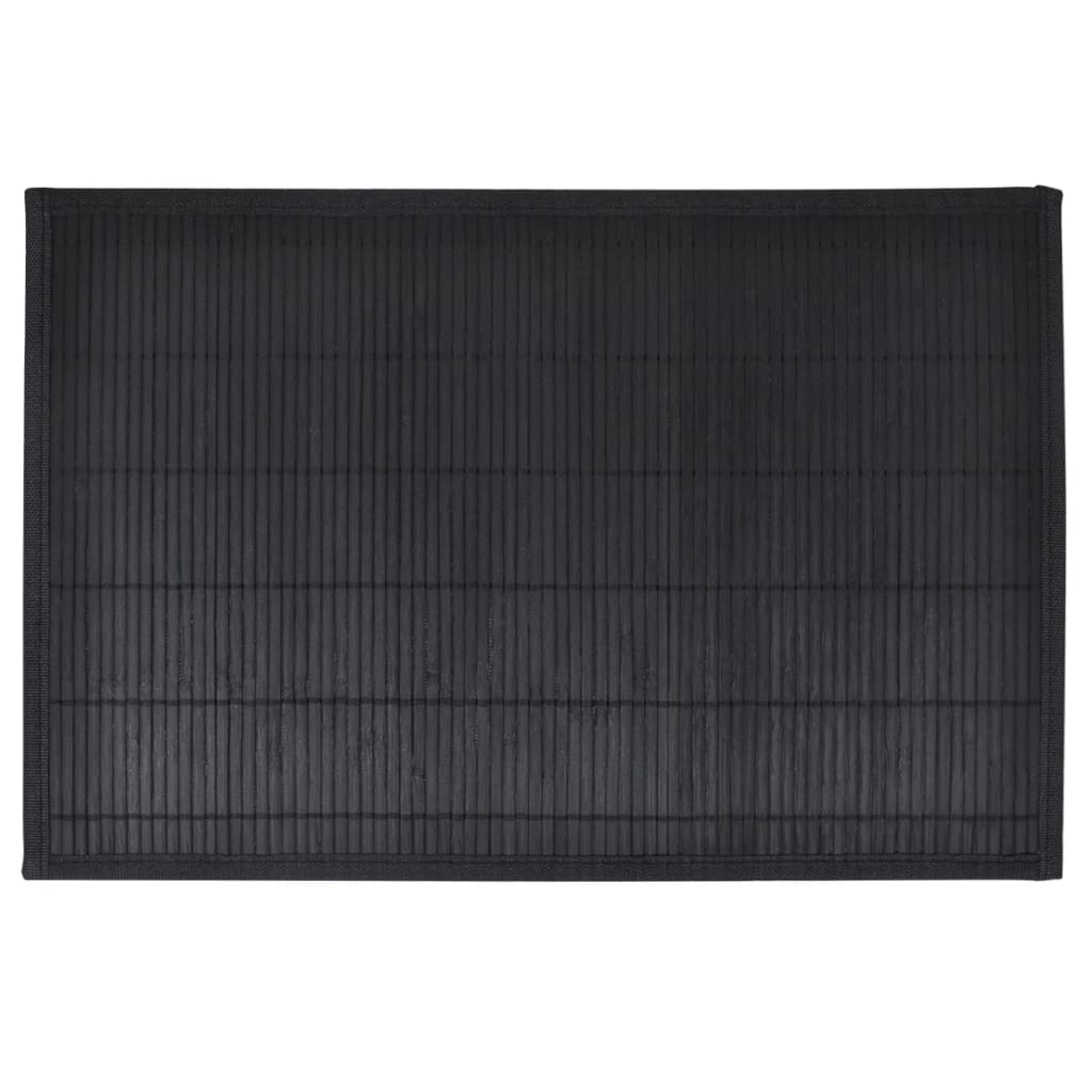 242109 6 Bamboo Placemats 30 x 45 cm Black