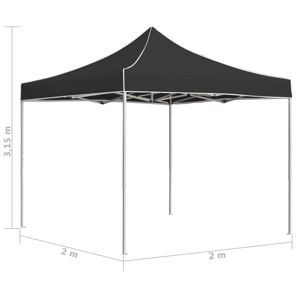 vidaXL Profesjonalny namiot imprezowy, aluminium, 2x2 m, antracytowy