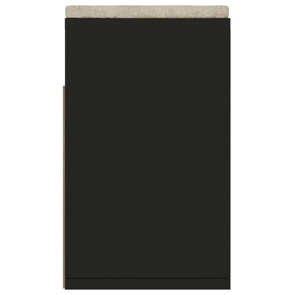 vidaXL Ławka na buty z poduszką, czarna, 104x30x49 cm, płyta wiórowa