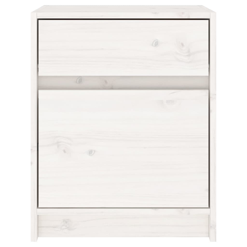 vidaXL Szafka nocna, biała, 40x31x50 cm, lite drewno sosnowe