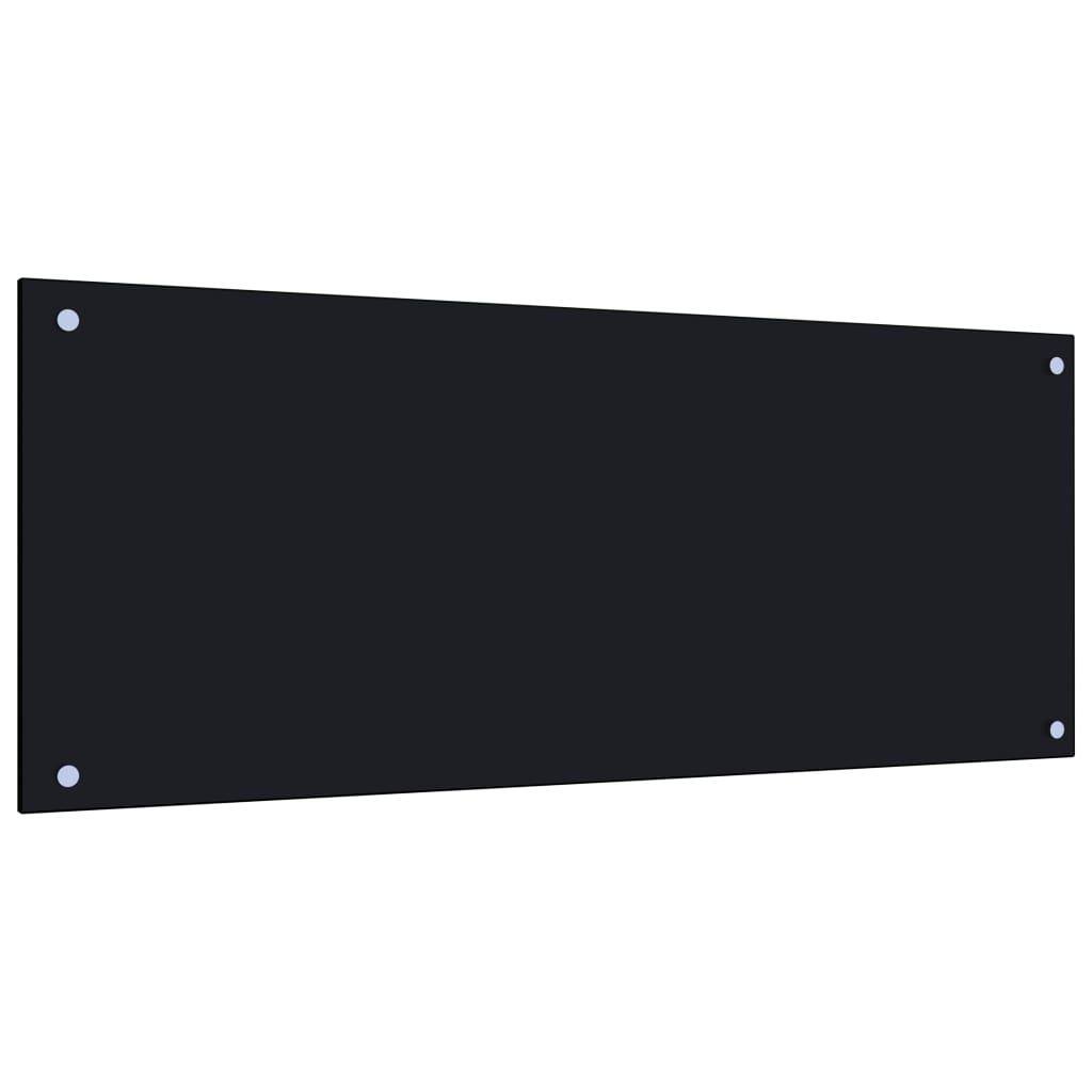 vidaXL Panel ochronny do kuchni, czarny, 100x40 cm, szkło hartowane