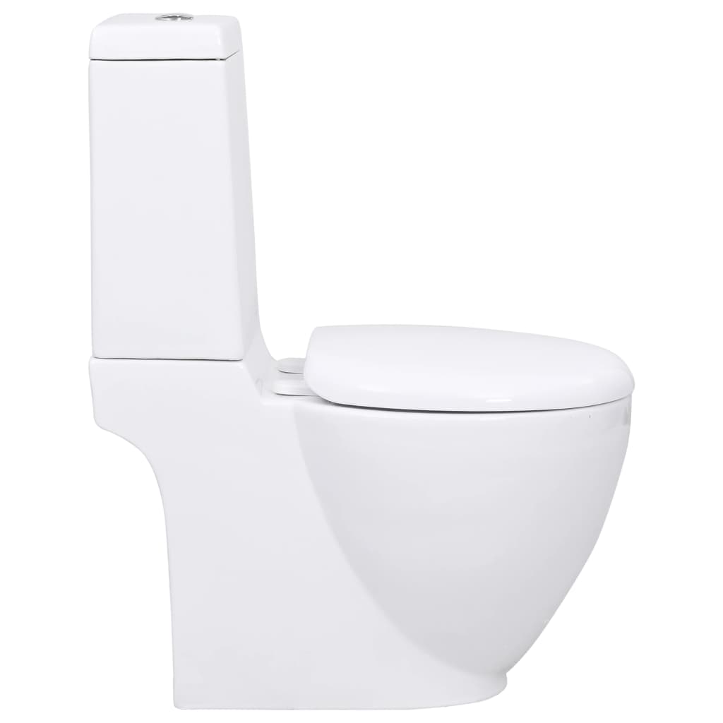 vidaXL Toaleta ceramiczna, odpływ poziomy, biała