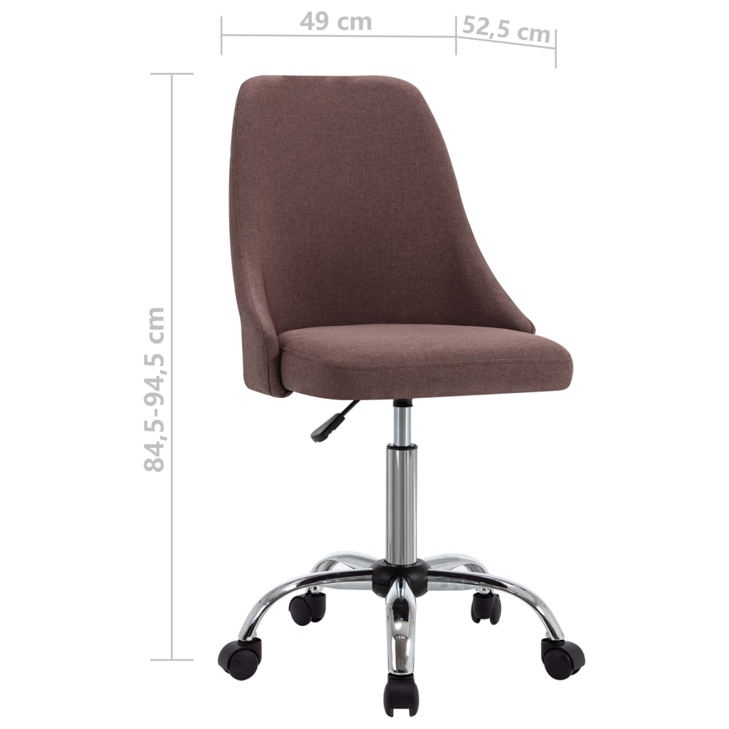 vidaXL Krzesła biurowe na kółkach, 2 szt., kolor taupe, tkanina