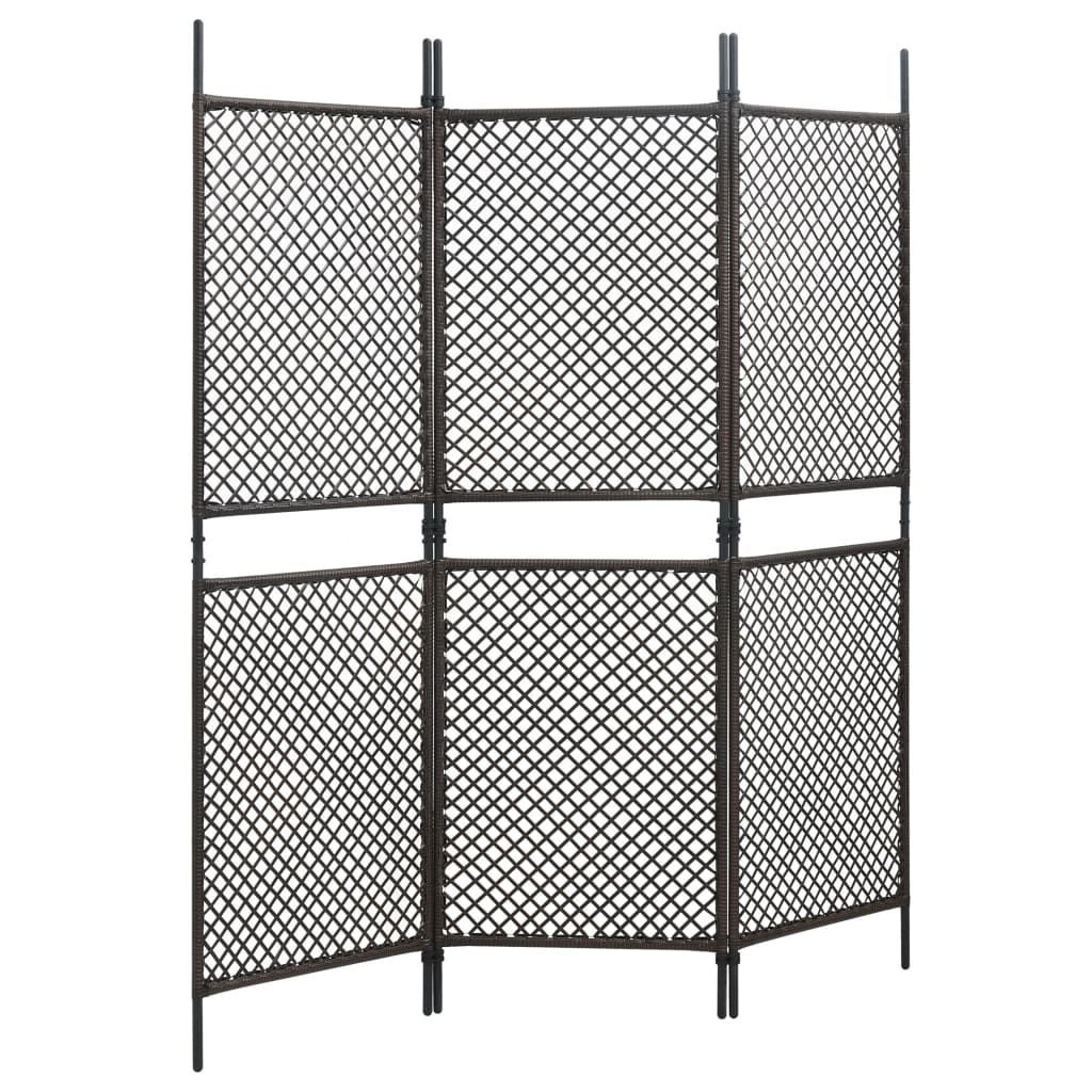 vidaXL Panel ogrodzeniowy z polirattanu, 1,8x2 m, brązowy
