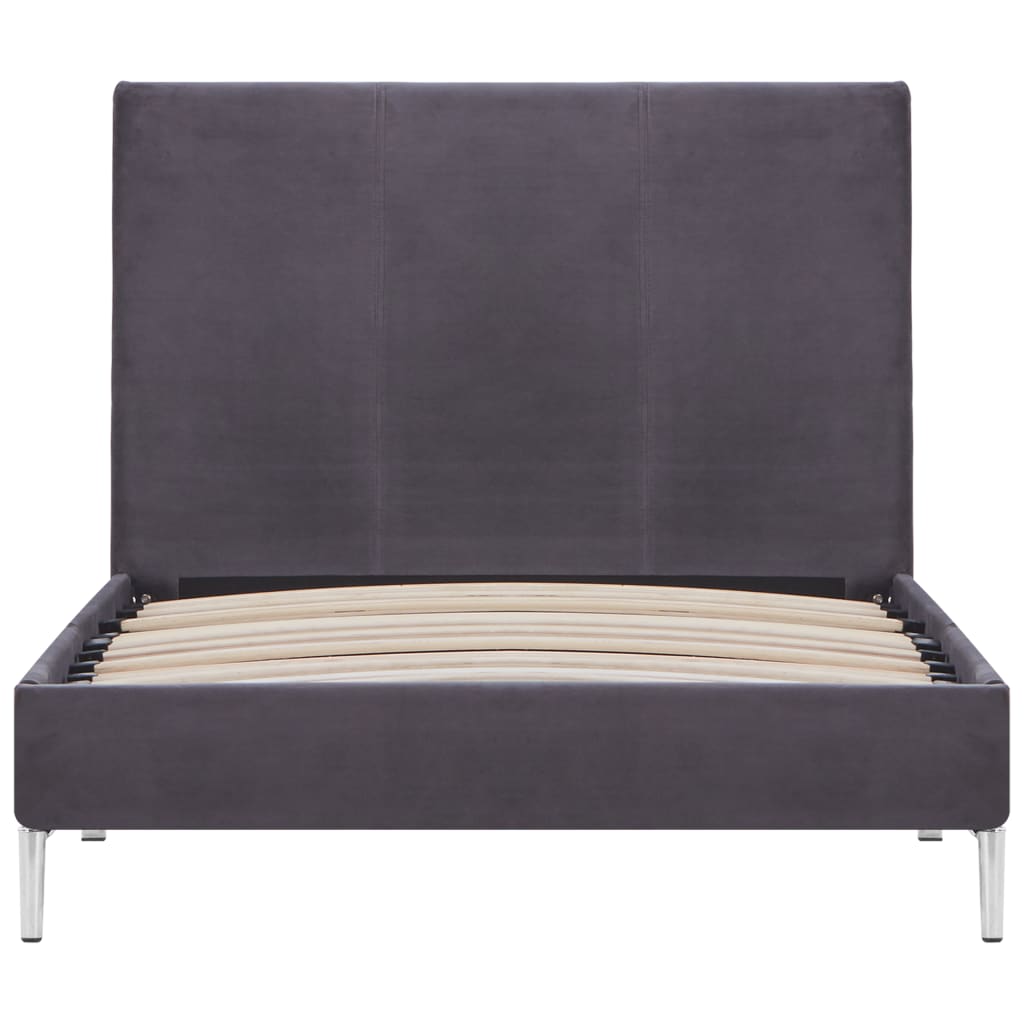vidaXL Rama łóżka, szara, tapicerowana tkaniną, 90 x 200 cm