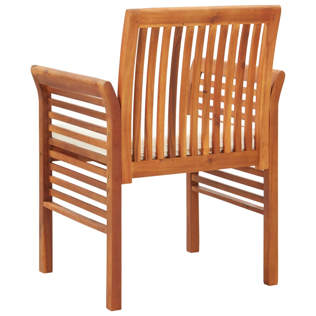 vidaXL Krzesła ogrodowe z poduszkami, 4 szt., lite drewno akacjowe