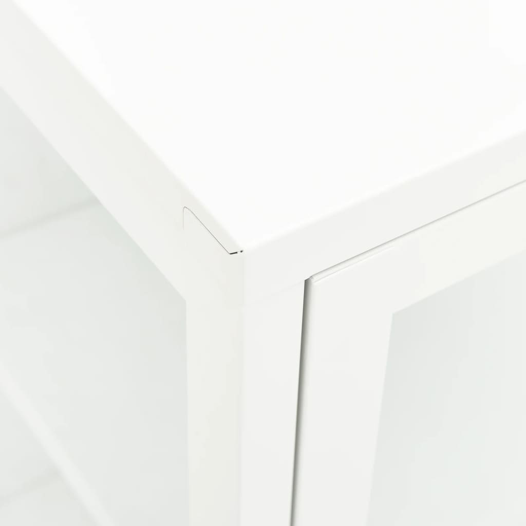 vidaXL Szafka boczna, biała, 70x35x70 cm, stal i szkło