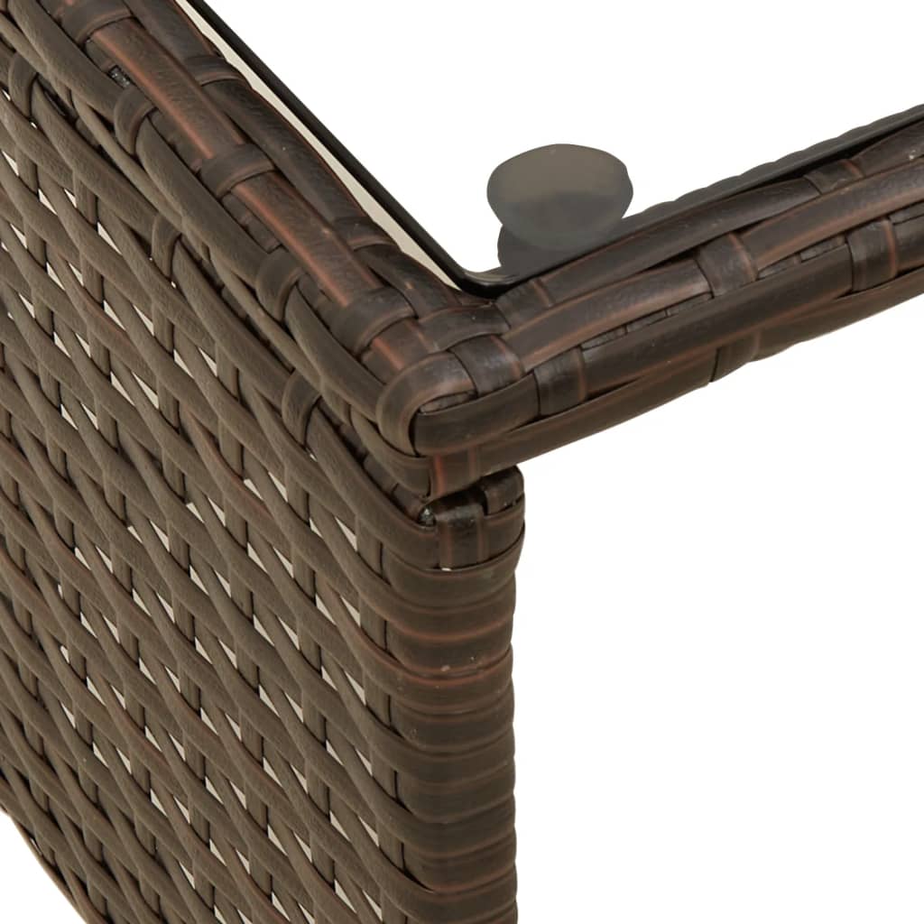 vidaXL Narożnik ogrodowy z poduszkami i stolikiem, rattan PE, brązowy