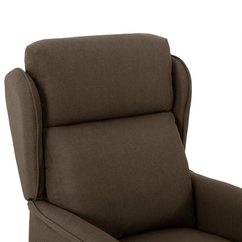 vidaXL Fotel rozkładany, brązowy, obity tkaniną