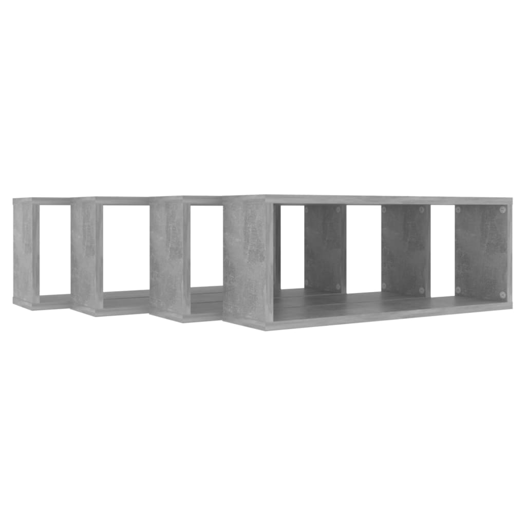vidaXL Półki ścienne kostki 4 szt., szarość betonu, 60x15x23 cm