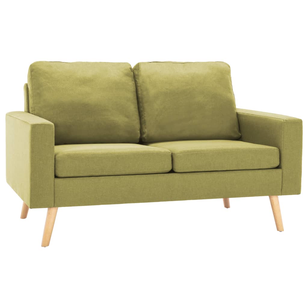vidaXL 2-osobowa sofa, zielona, tapicerowana tkaniną